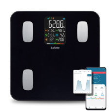 Salente MaxFit, chytrá osobní diagnostická fitness váha, Bluetooth, černá
