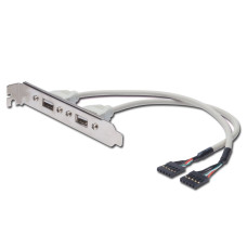 PremiumCord USB vývod z MB na záslepku, 2x USB-A