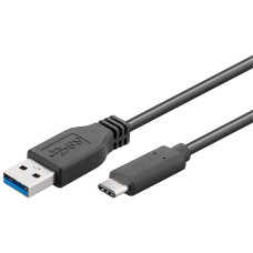 PremiumCord USB-C/male - USB 3.0 A/Male, černý, 1m