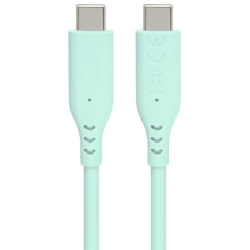 PremiumCord silikonový USB-C 60W, tyrkysový, 1.5m