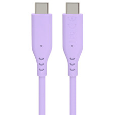 PremiumCord silikonový USB-C 60W, fialový, 1.5m