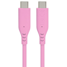 PremiumCord silikonový USB-C 60W, růžový, 1.5m