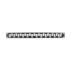 LANBERG 24PORTOVÝ PATCH PANEL S ORGANIZÉREM PRO KEYSTONE MODULY ČERNÝ