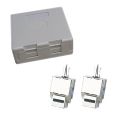 Dvojzásuvka CAT5E STP 2xRJ45 na omítku protiprach.