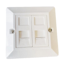 Neosazená zásuvka na omítku pro 2 keystone protiprachová