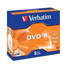 VERBATIM DVD-R(5-Pack)Jewel/MattSlvr/16x/4.7GB