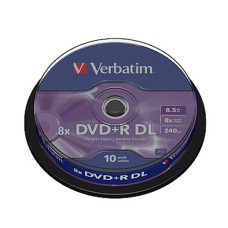 VERBATIM DVD+R(10-Pack)Spindl/MattSlvr/8x/8.5GB