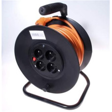 PremiumCord Prodlužovací kabel 230V 50m buben, průřez vodiče 3x1,5mm2, 4x zásuvka