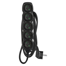 EMOS prodlužovací přívod, černý, 5z/3m, 1,0mm