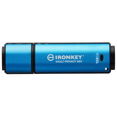 Kingston Ironkey Vault Privacy 50C • 128GB • USB 3.2 • USB-C • Modrá