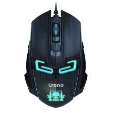 Crono CM647 • Herní • Optická • Pro praváky • 1 600 DPI • Drátová USB • Černá-modrá