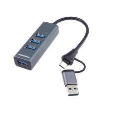 PremiumCord 5G Hub USB-C a USB-A na 4x USB-A