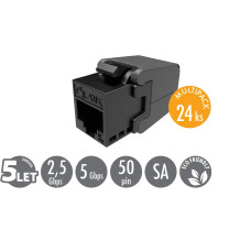 MULTIPACK 24 ks - samořezný keystone Solarix CAT5E UTP SXKJ-5E-UTP-BK-SA