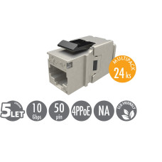 MULTIPACK 24 ks - rychlozařezávací keystone Solarix CAT6A STP SXKJ-10G-STP-BK-NA Comp. Level a 4PPoE