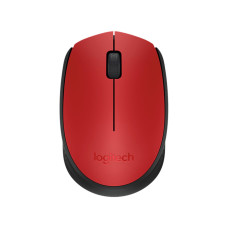 Logitech M171 • Kancelářská • Optická • 1 000 DPI • Bezdrátová USB • Černá-červená