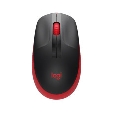 Logitech M190 • Kancelářská • Optická • 1 000 DPI • Bezdrátová USB • Černá-červená