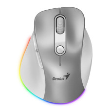 Genius Ergo 9000S Pro • Ergonomická • Optická • Pro praváky • 2 400 DPI • USB+BT • Stříbrná