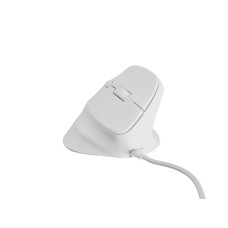 Vertikální myš Natec CRAKE 2 PRO • Vertikální • Optická • Pro praváky • 12 400 DPI • Drátové USB-A • Bílá