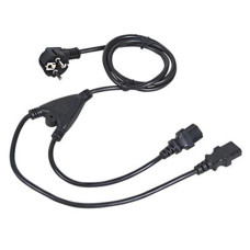 Kabel C-TECH síťový  1,8m 220/230V napájecí, rozdvojka Y, VDE