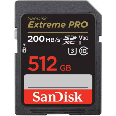 SanDisk Extreme PRO • SDXC • 512GB • UHS-I U3  •  Class 10 • Černá