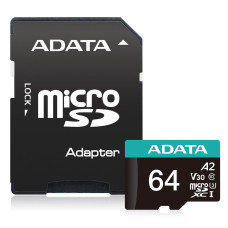 ADATA V30S • micro SDXC • 64GB • UHS-I U3  •  Class 10 • + Adaptér