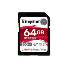 Kingston Canvas React Plus • SDXC • 64GB • UHS-II U3  •  Class 10