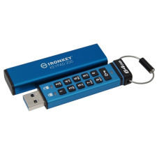 Kingston IronKey Keypad 200 • 64GB • USB 3.2 • USB-A • Modrá