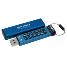 Kingston IronKey Keypad 200 • 128GB • USB 3.2 • USB-A • Modrá