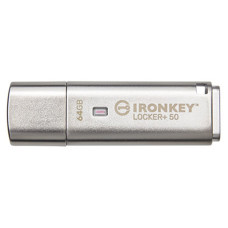 Kingston IronKey Locker+ 50 • 64GB • USB 3.1 • USB-A • Stříbrná
