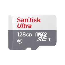 SanDisk Ultra • micro SDXC • 128GB • UHS-I U1  •  Class 10 • + Adaptér