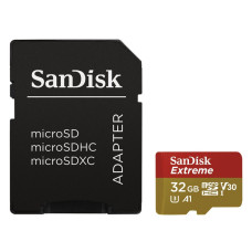 SanDisk Extreme • micro SDHC • 32GB • UHS-I U3  •  Class 10 • + Adaptér