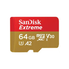 SanDisk Extreme • micro SDXC • 64GB • UHS-I U3  •  Class 10 • + Adaptér