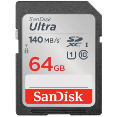 SanDisk Ultra • SDXC • 64GB • 140MBps • UHS-I U1  •  Class 10 • Černá