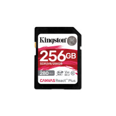 Kingston Canvas React Plus • SDHC • 256GB • UHS-II U3  •  Class 10