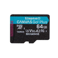 Kingston Canvas Go Plus A2 • Micro SDXC • 64GB • UHS-I U3  •  Class 10
