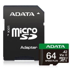 Adata Speed Plus • Micro SD • 64GB • UHS-I U3  •  Class 10 • + Adaptér