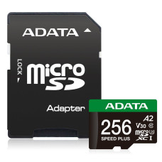 Adata Speed Plus • Micro SD • 256GB • UHS-I U3  •  Class 10 • + Adaptér