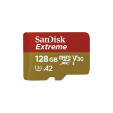 SanDisk Extreme • micro SDXC • 128GB • UHS-I U3  •  Class 10 • + Adaptér