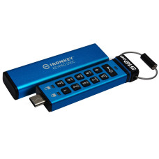 Kingston IronKey Keypad 200C • 512GB • USB 3.2 • USB-C • Modrá