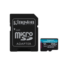 Kingston Canvas Go Plus A2 • Micro SDXC • 256GB • UHS-I U3  •  Class 10 • + Adaptér