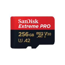 SanDisk Extreme PRO • micro SDXC • 256GB • UHS-I U3  •  Class 10 • + Adaptér