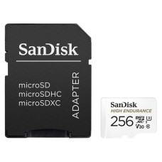 SanDisk High Endurance • micro SDXC • 256GB • Class 10 • + Adaptér • Bílá