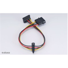 AKASA - 4-pin molex na 2x 15-pin Sata adaptér