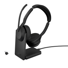 Jabra Evolve2 55 • Stereo • ANC • USB-C • BT-USB • Bezdrát • Stand • Černá