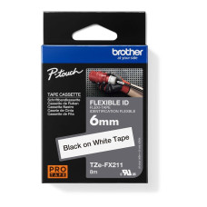 TZE-FX211, bílá / černá, 6mm