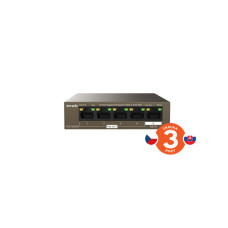 Tenda TEG1105PD PoE PD Gigabit switch, 1x PoE IN, 4x PoE OUT 802.3af, 5x 1 Gb/s, max. 30W, fanless