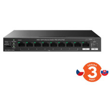 Tenda TEG1110PF-8-120W PoE+ AT switch 8xPoE 802.3af/at + Uplink RJ45 + SFP port, 110W, PoE+, fanless