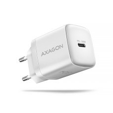 AXAGON ACU-PD30W, Sil nabíječka do sítě 30W, 1x port USB-C, PD3.0 • PPS • QC4+ • SFC • AFC • Apple, bílá