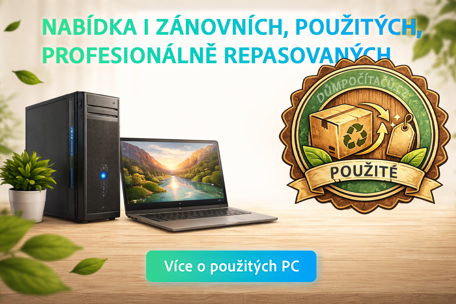 Zánovní, použité, profesionálně repasované PC a notebooky